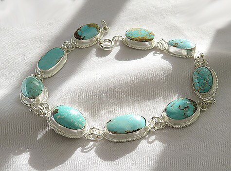 Persian Turquoise Bracelet, Hemisphere Design 3