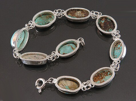 Persian Turquoise Bracelet, Hemisphere Design 5