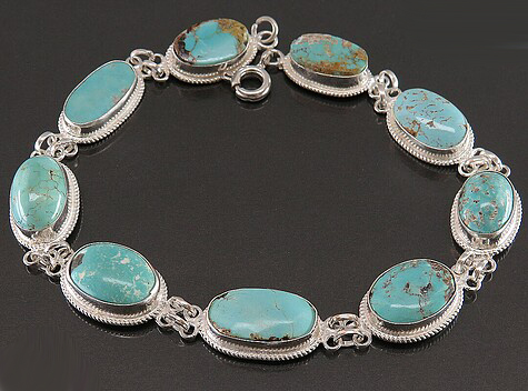 Persian Turquoise Bracelet, Hemisphere Design 6