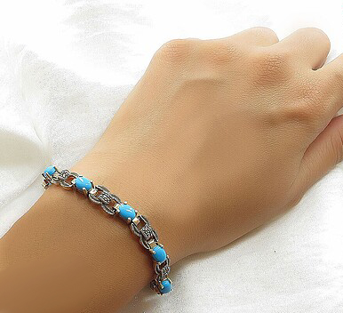 Persian Turquoise Bracelet, Saga Design 4