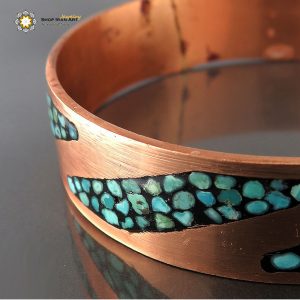 Copper & Turquoise Bracelet, Simple Show Design (New) 7