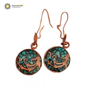 Copper & Turquoise Set, Plant Design (Ring+Bracelet+Earrings+Necklace)
