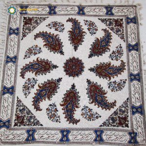 Persian Tapestry (Ghalamkar) Tablecloth, Saadi Poem Design