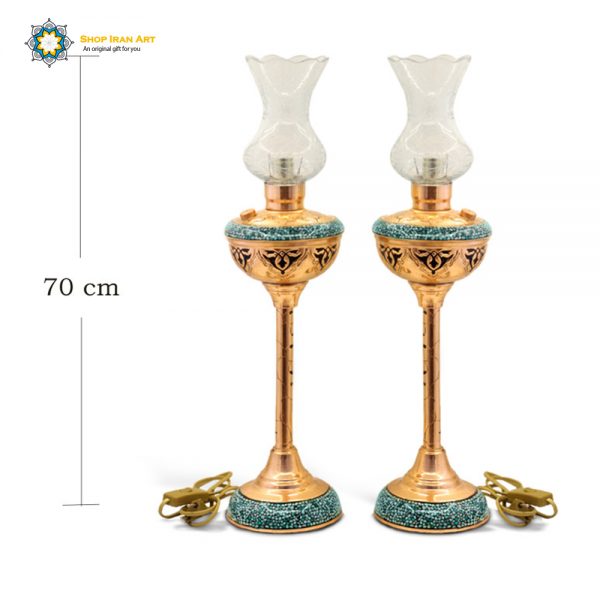 Persian Turquoise Electric Lamp Light, Prestige Design (2 Holders Set