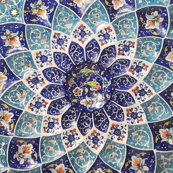 Minakari Persian Enamel Wall Plate, Paradise Design