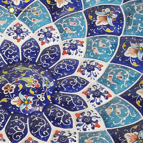 Minakari Persian Enamel Wall Plate, Paradise Design
