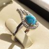 Silver Turquoise Ring, Angel Design