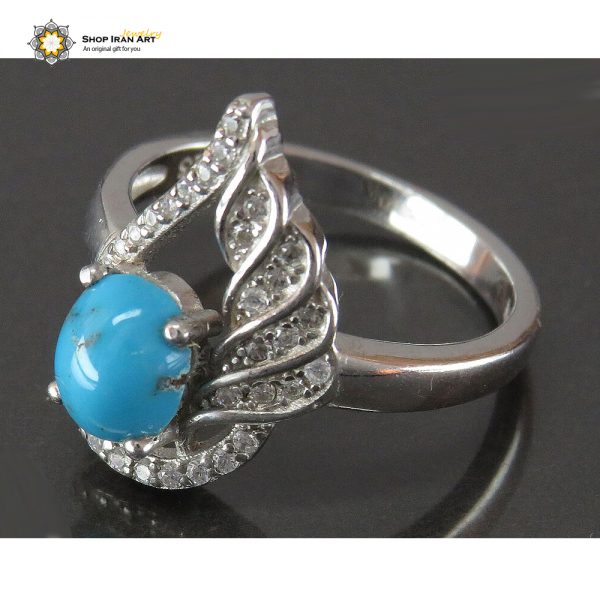 Silver Turquoise Ring, Angel Design