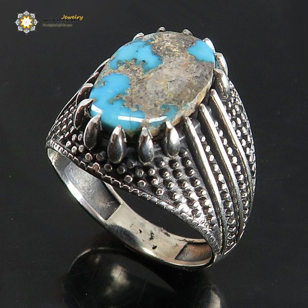 Silver Turquoise Ring, Baron Design 1