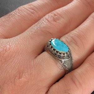 Silver Turquoise Ring, Baron Design