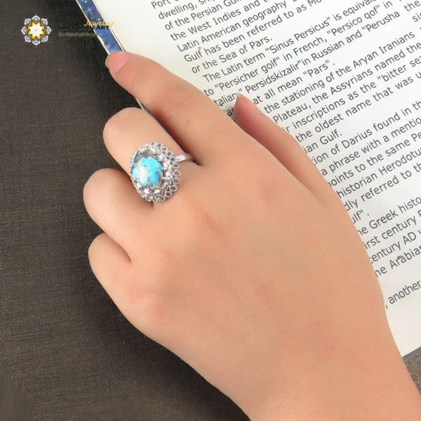 Silver Turquoise Ring, Capital Design