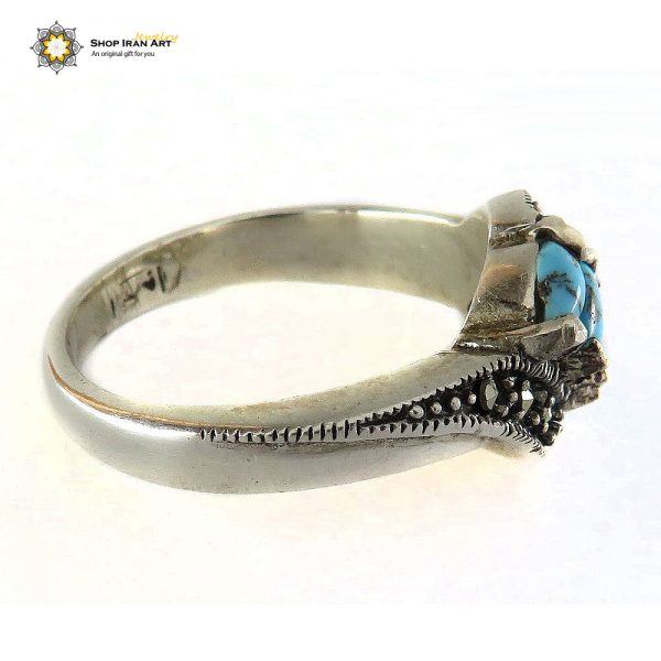 Silver Turquoise Ring, Sway Design