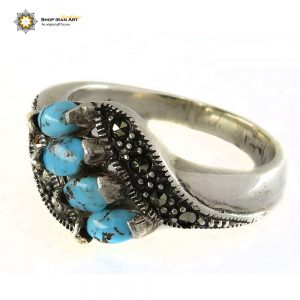 Silver Turquoise Ring, Sway Design