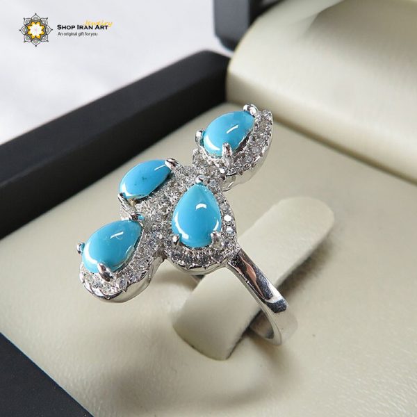Silver Turquoise Ring, Mari Design 4