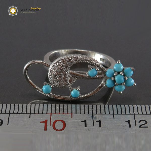 Silver Turquoise Ring, Spectacular Design 4
