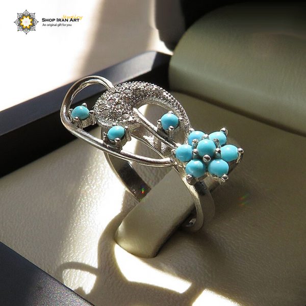 Silver Turquoise Ring, Spectacular Design 1