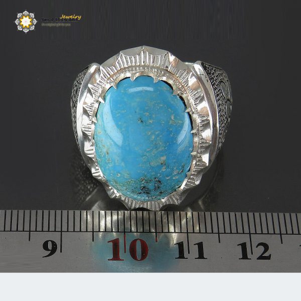Silver Turquoise Ring, Unique Design 4