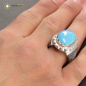 Silver Turquoise Ring, Unique Design 10