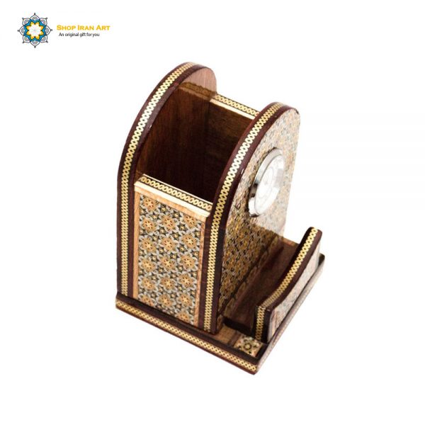 Persian Marquetry Clock and Card-holder, Office Design 