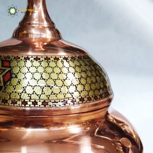 Persian Marquetry Khatam Kari, Candy Dish, Copper, Golden Design