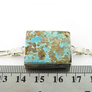 Silver Turquoise Bracelet, Cuadrado Design 5