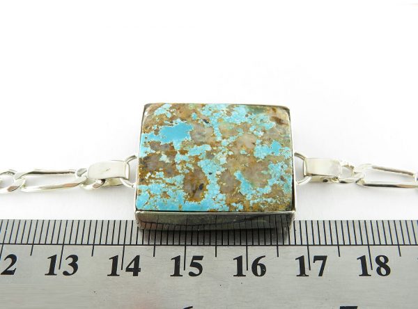 Silver Turquoise Bracelet, Cuadrado Design 1