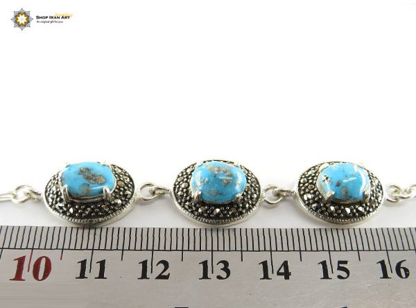 Silver Turquoise Bracelet, Hemisphere Design 1