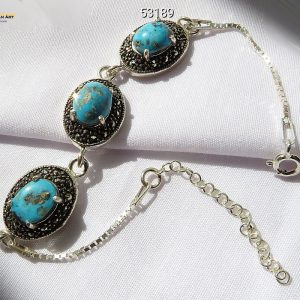 Silver Turquoise Bracelet, Hemisphere Design