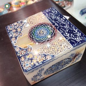 Persian Marble Ring Box, Flower Painting