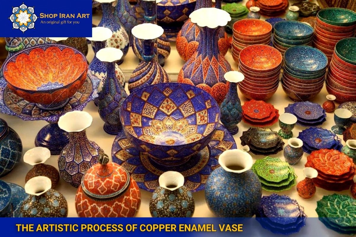 The Artistic Process of copper enamel vase