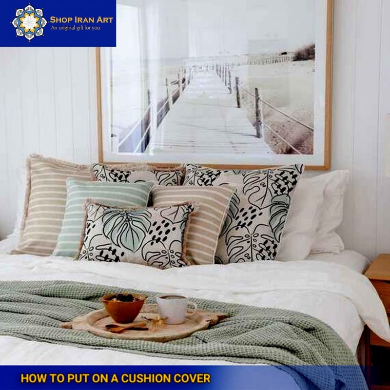 how to put on a cushion cover