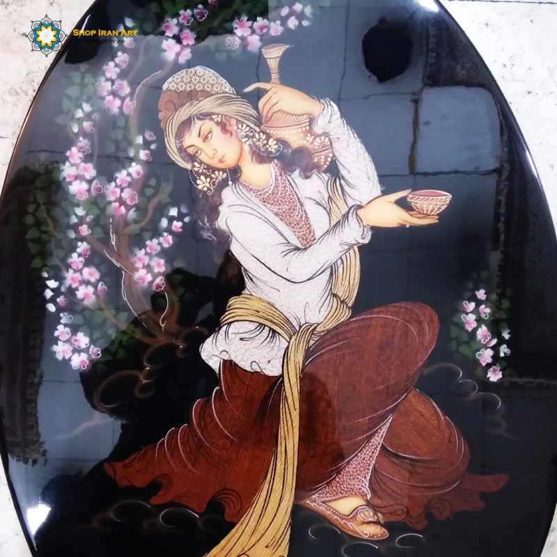 Woodcarving and Miniator painting art, Persian woman - Shop Iran Art