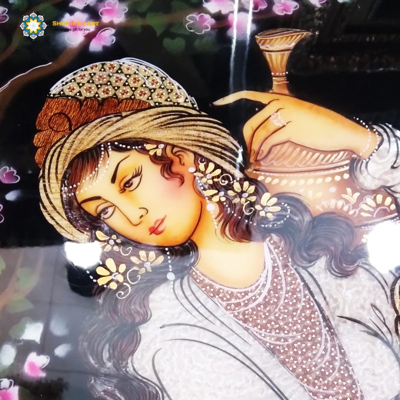 Woodcarving and Miniator painting art, Persian woman - Shop Iran Art