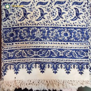 Persian Qalamkar ( Tapestry ) Tablecloth, Blue Waves Design XL