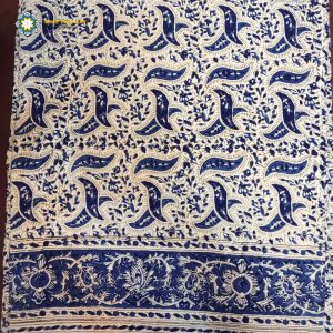 Persian Qalamkar ( Tapestry ) Tablecloth, Blue Waves Design XL