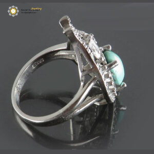 Silver Turquoise Ring, Drop Design