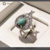 Silver Turquoise Ring, Drop Design