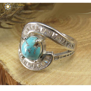 Silver Turquoise Ring, Luster Design