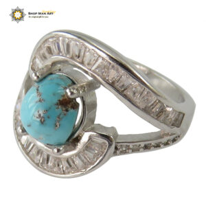 Silver Turquoise Ring, Luster Design