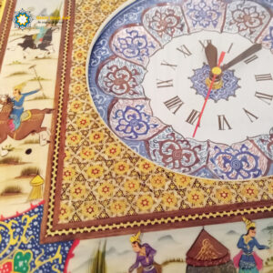 Marquetry & Mina-kari Wall Clock, Polo Design