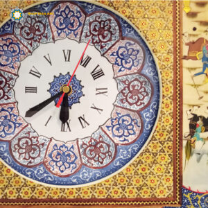 Marquetry & Mina-kari Wall Clock, Polo Design