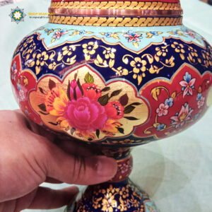 Minakari Persian Enamel Candy Dish, Golden Rose Design