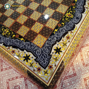 Persian Marquetry Khatam Kari Chess and Backgammon Board, Unique Design (60x60 cm)