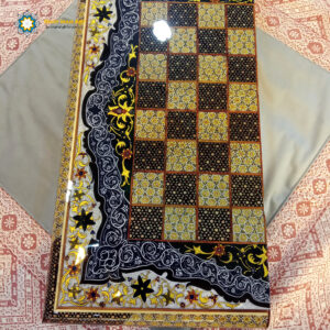 Persian Marquetry Khatam Kari Chess and Backgammon Board, Unique Design (60x60 cm)