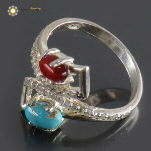 Silver Turquoise Ring, Agate and Turquoise 9