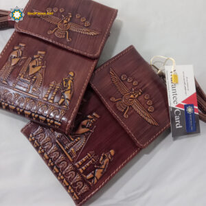 Persian Leather Wearable Wallet (Farvahar Design)